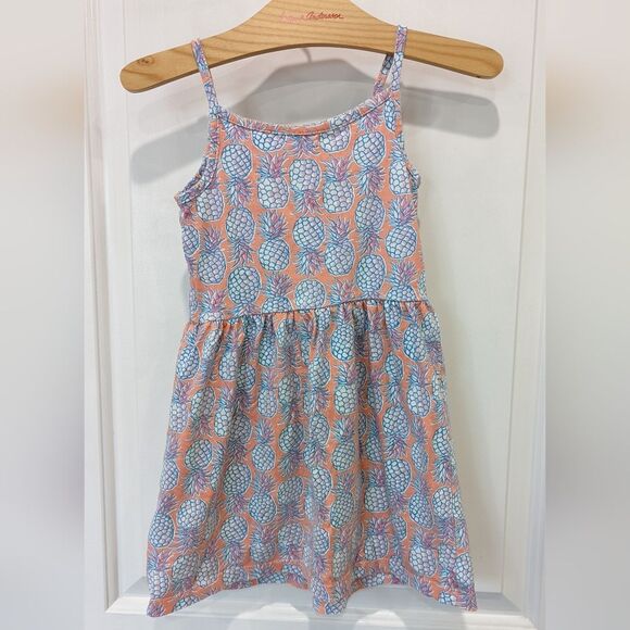 Carters Pineapple Orange Coral Pink Blue White Sleeveless Sundress Girls Size 5 - Picture 4 of 5